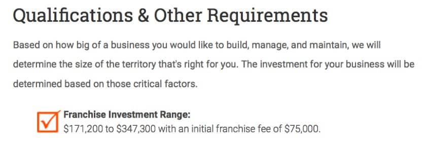 Skärmdump av kvalifikationer och andra krav