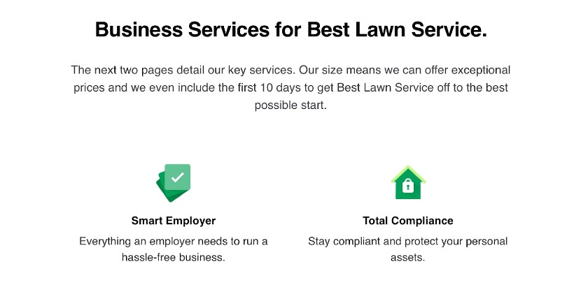 Skärmdump av Business Services for Best Lawn Service