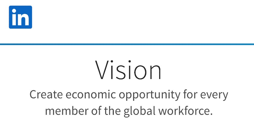 Skärmdump av LinkedIn Vision Statement